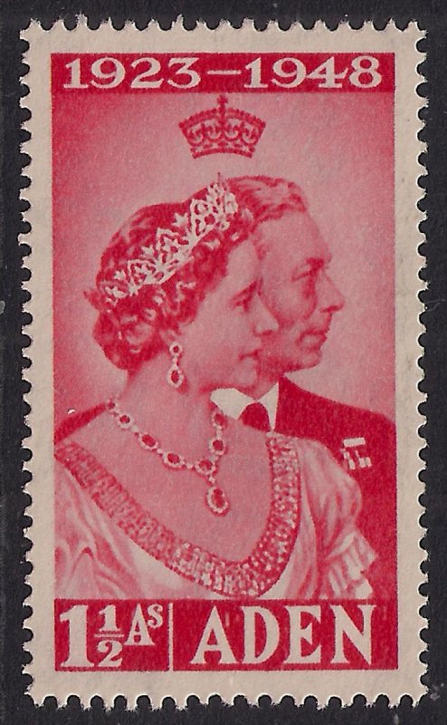 Aden 1948 KGV1 1 ½ Annas Scarlet Silver wedding SG 30 Umm  ( G1088 )