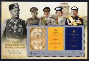 Malaysia 2021 - Constitution of Johore - Miniature Sheet