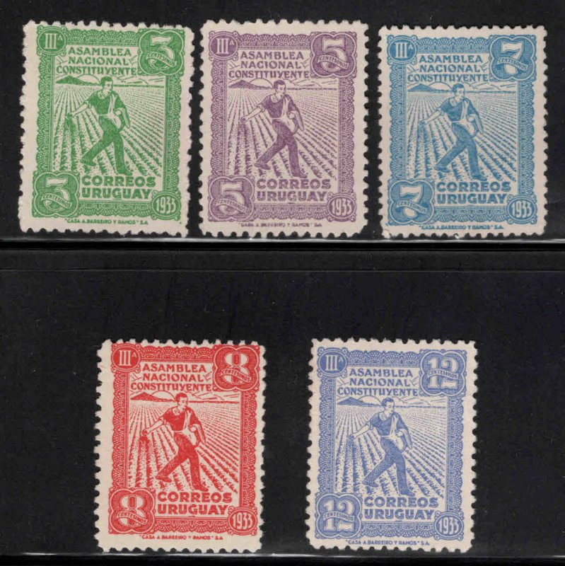 Uruguay Scott 441-445 MH* 1933 Sower set