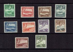 Antigua: 1938,  King George VI Definitive, part set to 5/-  Mint.