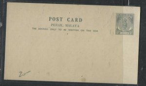 MALAYA  PERAK  COVER (P0605B) SULTAN 6C PSC UNUSED