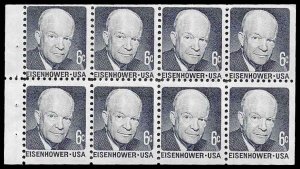 PCBstamps  US #1393a Bk Pane 48c(8x6c)Eisenhower, Shiny, MNH, (23)