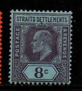 Straits Settlements Sc 97 1902 8 c violet on blue Edward VII stamp mint