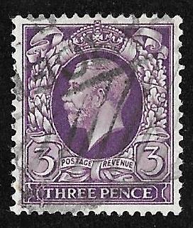 Great Britain #215 3P King George 5, LOGO used stamp EGRADED VF 80