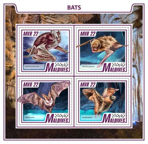 MALDIVES - 2017 - Bats - Perf 4v Sheet - MNH