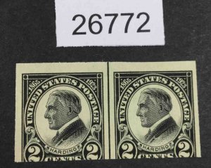 US STAMPS #611 MINT OG NH LINE PAIR LOT #26772