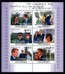 [76531] Mozambique 2010 Royal Engagement Prince William & Kate Sheet MNH