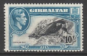 GIBRALTAR 1938 KGVI CATALAN BAY 10/- PERF 13