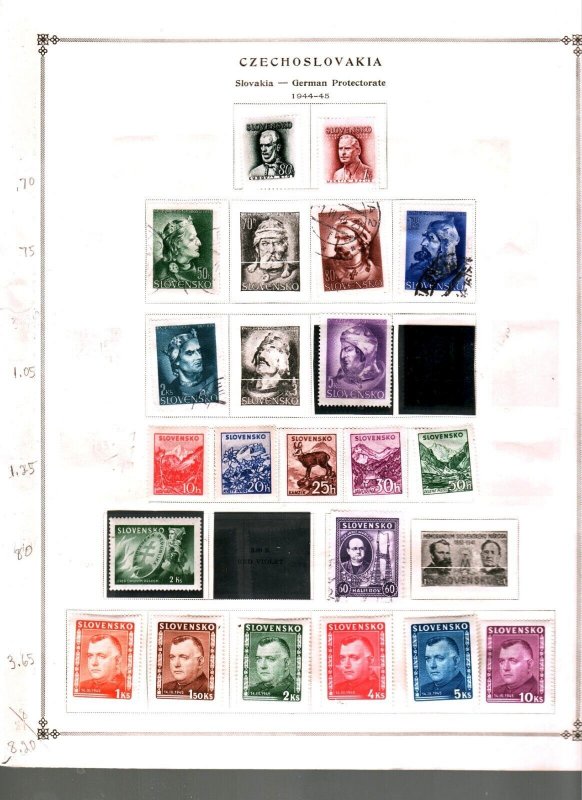 Collection,  Czechoslovakia Part M, Slovakia, 1940/1945, Cat $56, Mint & Used