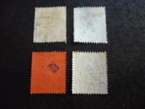 Stamps - Hong Kong - Scott# 36b,37,44,45 - Used Part Set of 4 Stamps