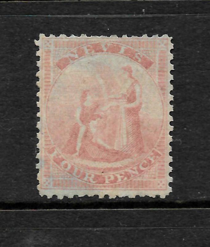 NEVIS  1862  4d  ROSE  MH BLUE PAPER   SG 6a  CV 850pds  