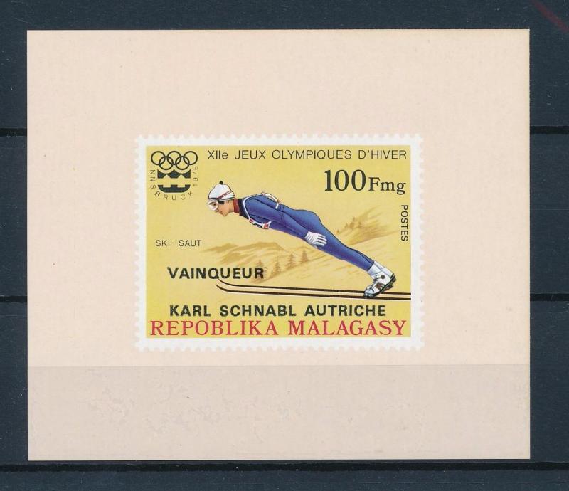 [55772] Madagascar 1976 Olympic games Ski jumping Overprint MNH Sheet