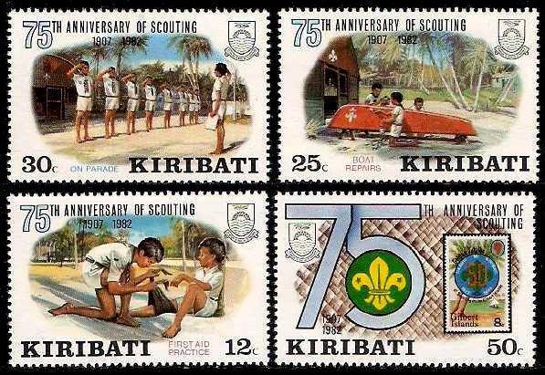 Kiribati Sc#410-413 75th Anniversary of the Scouting; MNH