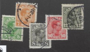 Denmark SCV#97-101 Used F-VF.....Nice collection!