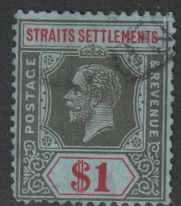 Malaya Straits Setts Scott 199 - SG239, 1921 Script CA $1 used