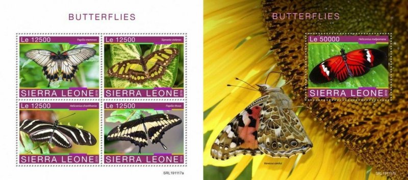 Z08 SRL191117ab SIERRA LEONE 2019 Butterflies MNH ** Postfrisch