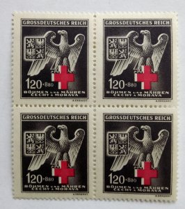Bohemia & Moravia Scott B12 1943 MH Block of 4