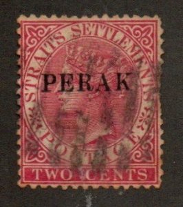 Malaya - Perak 10. Used.  Overprint 12 1/2mm.