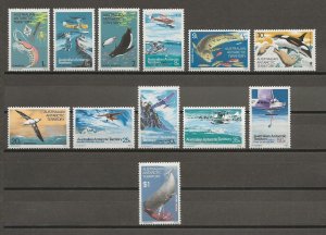 AUSTRALIAN ANTARCTIC TERRITORY 1973 SG 23/34 MNH Cat £9