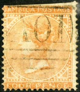 Jamaica Stamps # 4 Used VF Scott Value $62.50