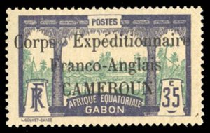 French Colonies, Cameroon #109 Cat$67.50, 1915 35c dark violet and green, dri...