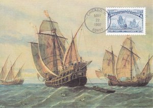 United States 1992 Christopher Columbus Discovery of America (16) Maximum Cards