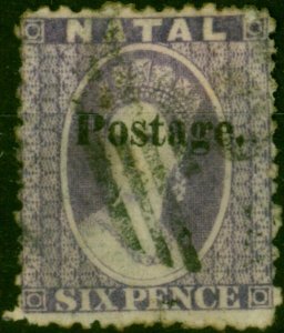 Natal 1869 6d Violet SG36 Type 7b Fine Used