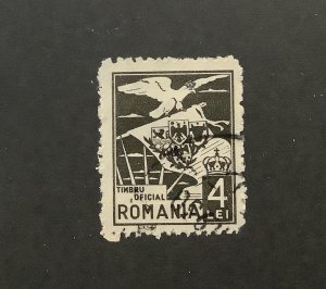 Romania 1929  Scott o6 used - 4 l, Eagle carrying National emblem