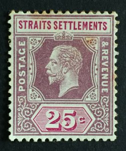 MALAYA Straits Settlements 1921-33 KGV 25c MH Die I Type I MSCA SG#234a M3798