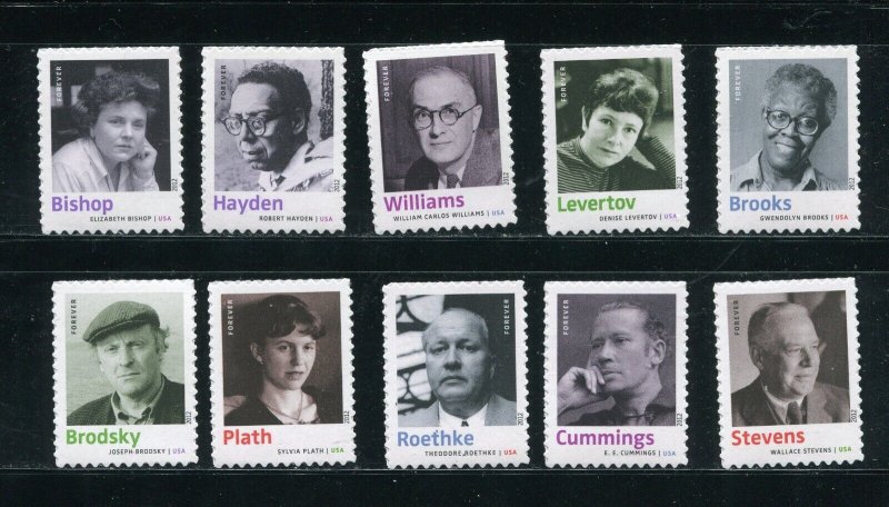 4654 - 4663 Twentieth Century Poets All 20 Single Forever Stamps MNH