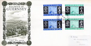 Guernsey 1970 Sc#28/29 MAP 1969 REDRAWN Pair in a Official FDC