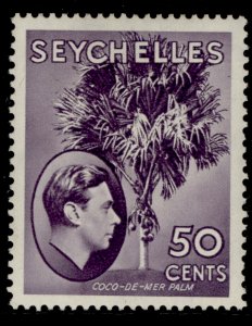 SEYCHELLES GVI SG144, 50c deep reddish violet , M MINT. Cat £20. CHALKY