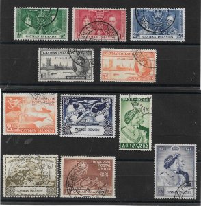 CAYMAN ISLANDS 1937 - 1949 COMMEMORATIVE SETS INCLUDING SILVER WEDDING FINE USED