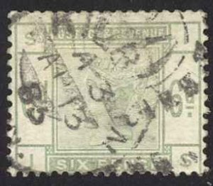 Great Britain Sc# 105 SG# 194 Used (a) 1884 6p green Queen Victoria