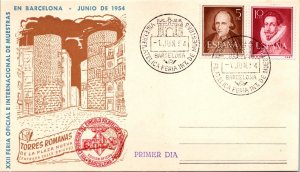 Spain 1964 FDC - 22nd Off & Int'l Exhibition Barcelona - Brown Cover - J8604