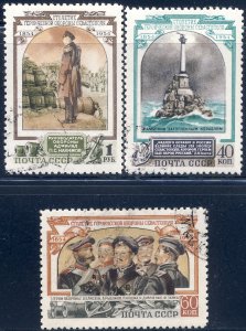 Russia 1954 Sc 1726-8 Sevastopol Crimean War Monument Admiral Nakhimov Stamp CTO