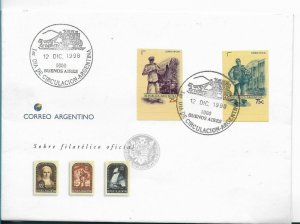 ARGENTINA 1998 POSTMAN SELF ADHESIVE STAMPS ON FDC DECEMBER 12TH 1998