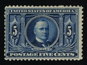 GENUINE SCOTT #326 F-VF MINT OG NH 1904 DARK BLUE LOUISIANA PURCHASE EXPO ISSUE