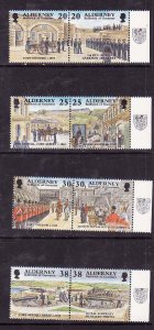 Alderney-Sc#134-41- id12-unused NH set-Military-Ships-Garrison Island-1999-