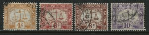 Hong Kong 1938-46 Postage Dues 4 cents to 10 cents used