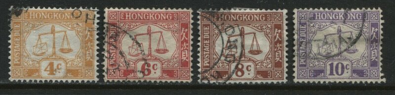 Hong Kong 1938-46 Postage Dues 4 cents to 10 cents used