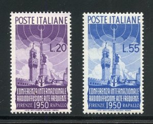 ITALY 1930 SCOTT #538/39 SHORTWAVE RADIO CONFERENCE MINT NEVER HINGED