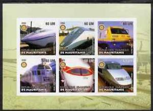 Mauritania 2002 Railway Locos #2 imperf sheetlet containi...