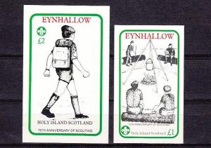 Eynhallow, 1982 issue. 75th Anniversary on 2 s/sheets. ^