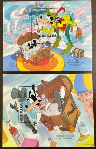 Grenada 2 Disney Andersen Fairy Tales Souvenir Sheets 5 x 4 inches