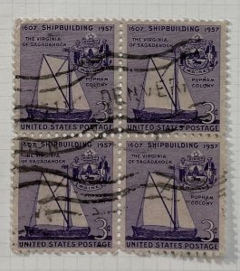 US #1095 Used Block of 4 [WH8-xxxx]