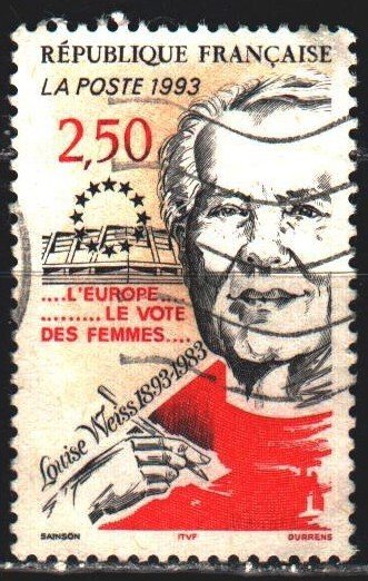 France. 1993. 2956. Louise Weiss, journalist, writer and politician. USED.
