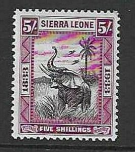 SIERRA LEONE SG178 1933 5/- WILBERFORCE BLACK AND PURPLE MTD MINT