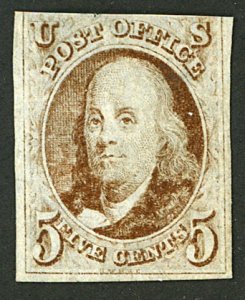 U.S. #1 MINT UNUSED NO GUM