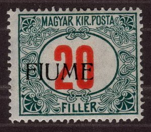 1918 Fiume, 20f, MH, Sc J11